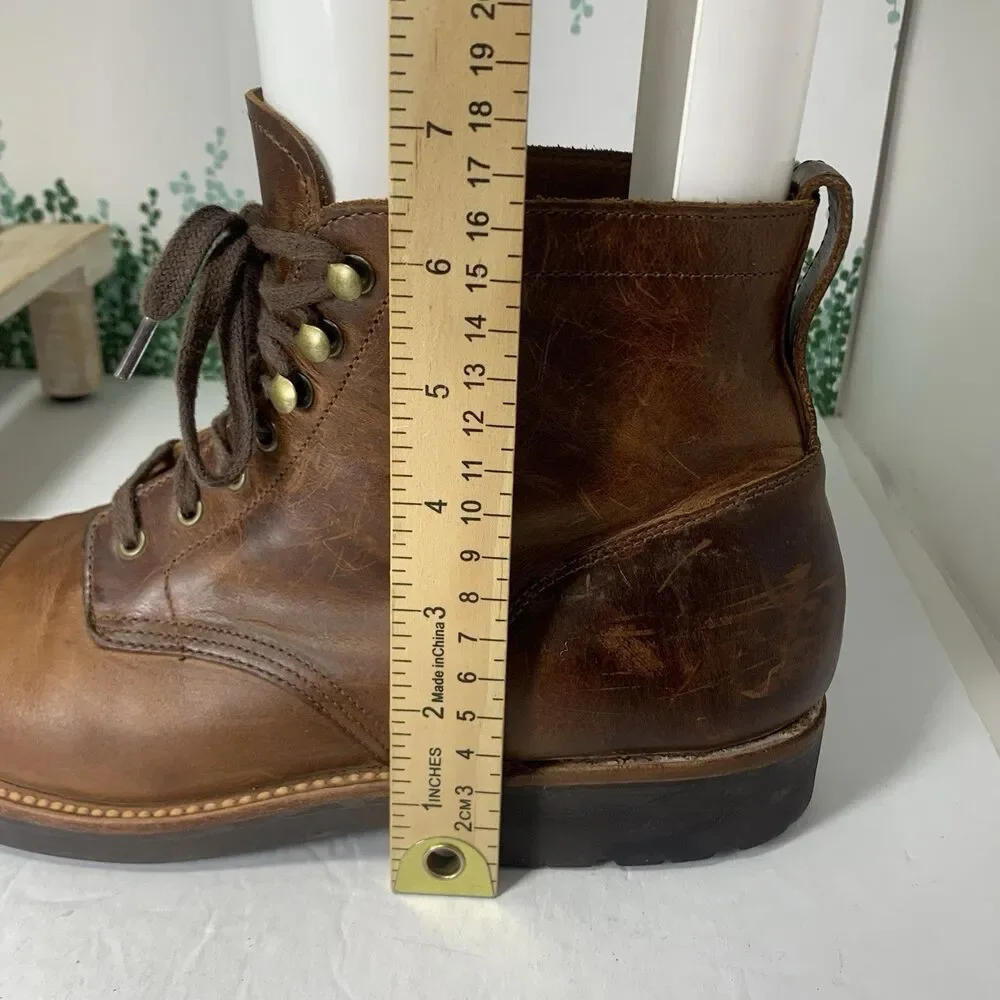 J. Crew Burnished Brown Leather Goodyear F4446 Welt Men’s Boots Size 9